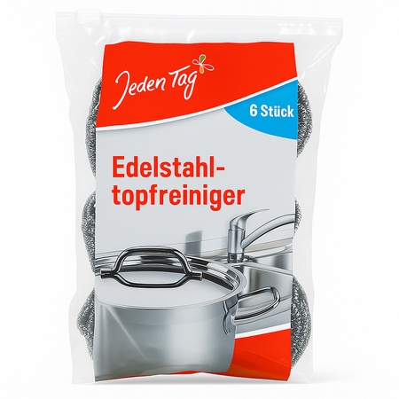Jeden Tag Czyścik do Stali Nierdzewnej 6 szt.