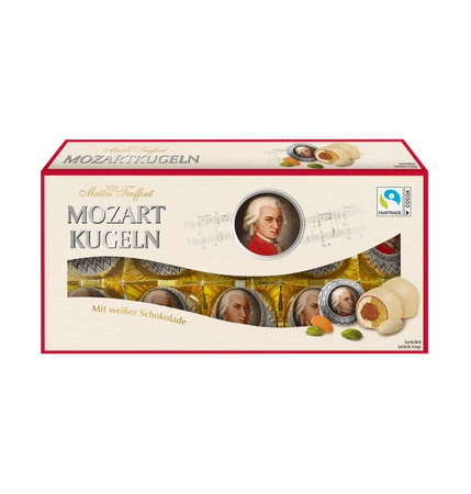 MaitreTruffout Mozartkugeln White Pralinki z Nadzieniem Marcepanowo-Orzechowym w Białej Czekoladzie 200 g
