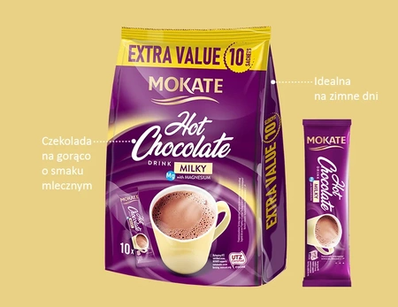 Mokate Milky + Mg Czekolada do Picia 10 saszetek