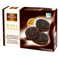 Feiny Biscuits Herbatniki Czarne z Czekoladą 176 g